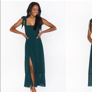 Claire Midi Dress - showmeyourmumu - emerald chiffon NWT